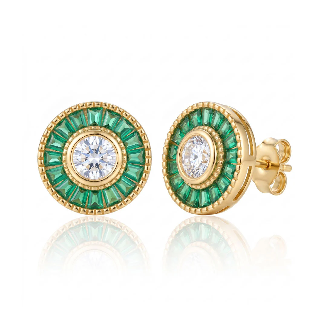 Plata Esmeraldas aretes